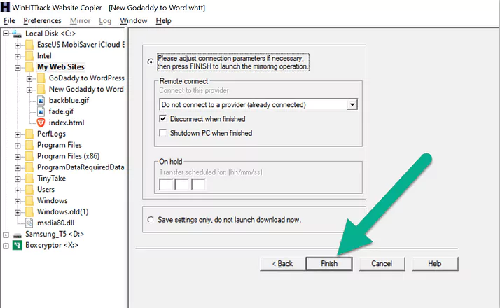 downloading your godaddy website