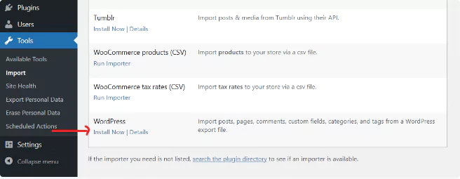 importing your content to wordpress