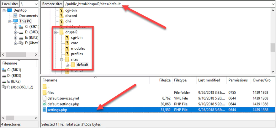 navigate to your drupal installation