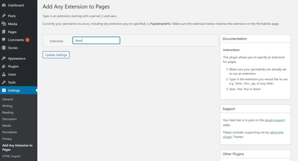 setting permalinks for pages