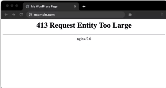 413 request entity too large error