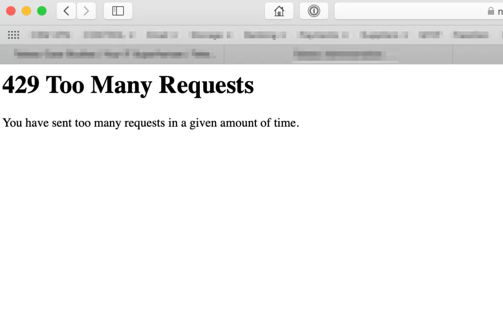 429 too many requests error