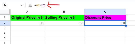 formula for discount price